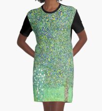 HD. Rosebushes under the Trees, by Gustav Klimt . HIGH DEFINITION Graphic T-Shirt Dress