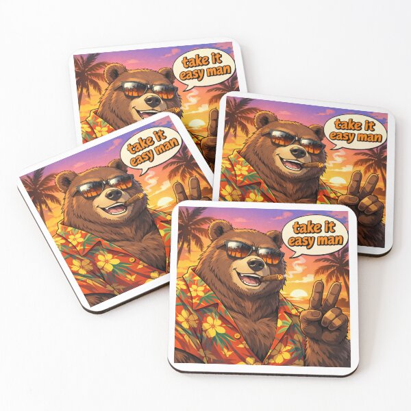 Item preview, #TAKE IT EASY MAN grizzly bear designed and sold by TIPOTENIOS.