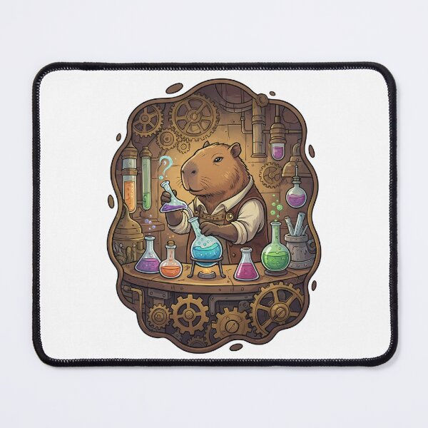 Item preview, Fantasy Steampunk Capybara Alchemist Scientist designed and sold by k3rstman1.