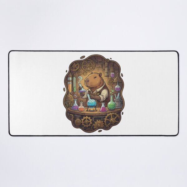 Item preview, Fantasy Steampunk Capybara Alchemist Scientist designed and sold by k3rstman1.