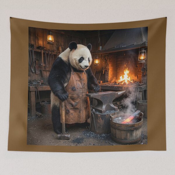 Item preview, Panda Blacksmith at His Anvil  designed and sold by Tridentulus.
