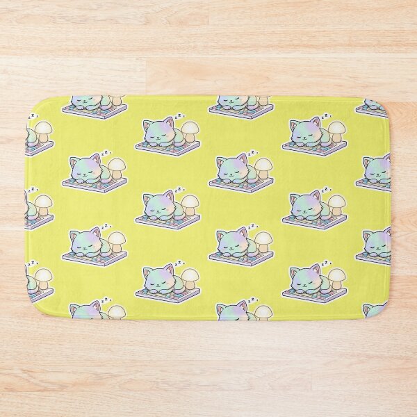 Item preview, Adorable Kawaii Sleeping Pastel Rainbow Cat on Mechanical Keyboard Cozy Gamer Aesthetic Napping Kitten Sticker and Gift for Gamers designed and sold by bvdesignart.