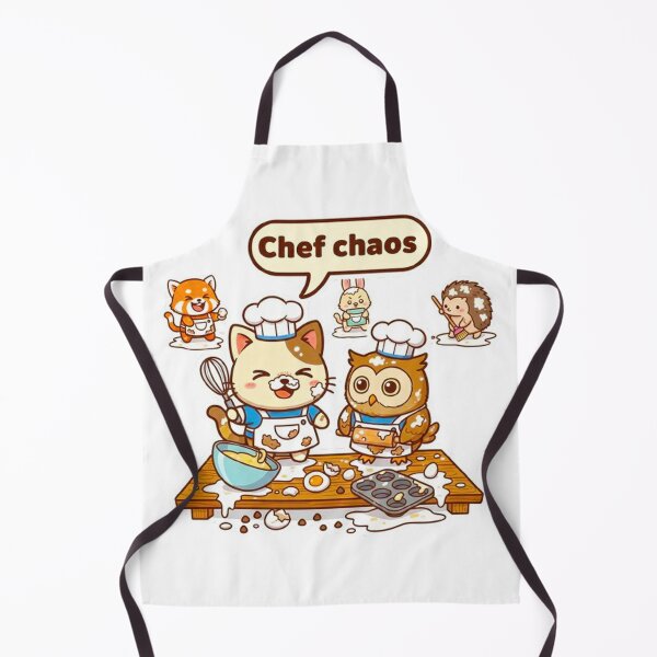 Item preview, Kawaii Cat Chef Chaos - Cute Animals Baking Disaster Illustration designed and sold by MT-Hub | Art for Every Soul.