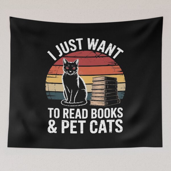 Item preview, I Just Want To Read Books And Pet Cats Cat designed and sold by Dakarothill.
