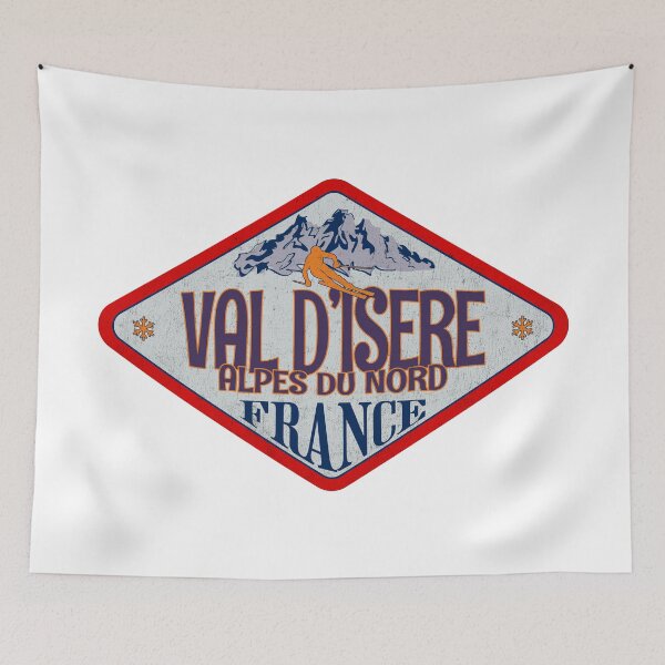 Item preview, Val d’Isère, Alpes du Nord, France, Vintage skiing badge design designed and sold by Wanderful-roads.