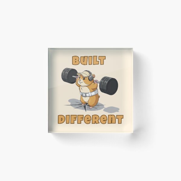 Item preview, Built Different Gym Hamster – Funny Motivational Workout Animal | Fitness Meme Powerlifting Design designed and sold by ArtisanBagel.