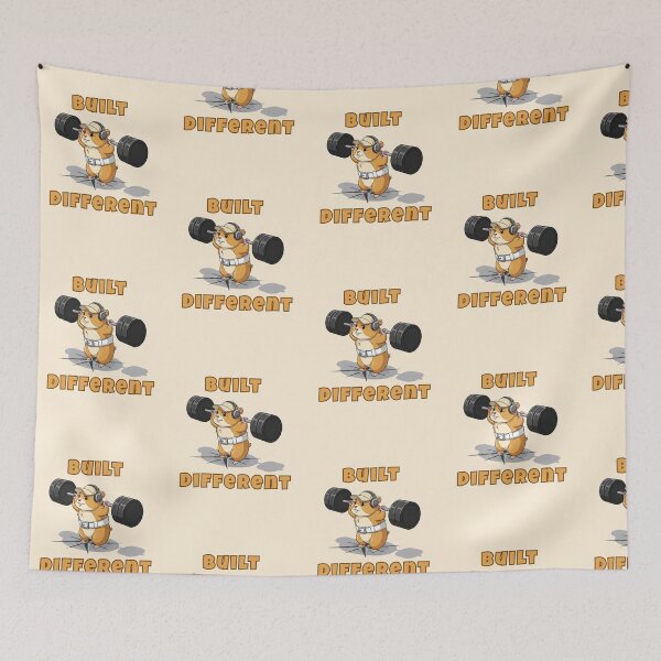 Item preview, Built Different Gym Hamster – Funny Motivational Workout Animal | Fitness Meme Powerlifting Design designed and sold by ArtisanBagel.