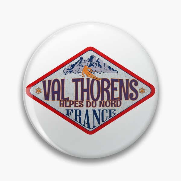 Item preview, Val Thorens, Alpes du Nord, France, Vintage skiing badge design designed and sold by Wanderful-roads.