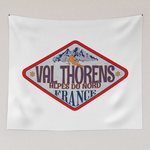 Item preview, Val Thorens, Alpes du Nord, France, Vintage skiing badge design designed and sold by Wanderful-roads.