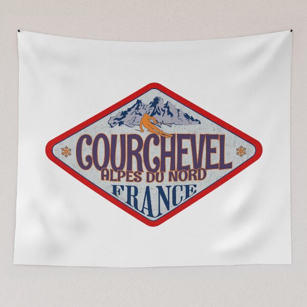 Item preview, Courchevel, Alpes du Nord, France, Vintage skiing badge design designed and sold by Wanderful-roads.