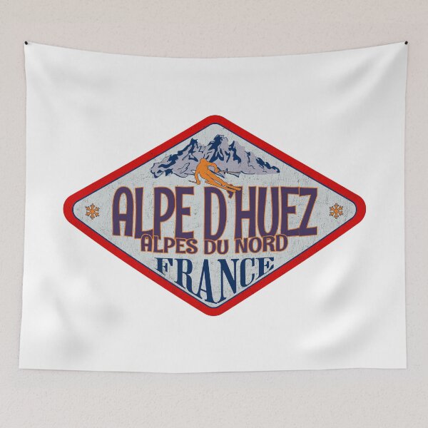Item preview, Alpe d'Huez, Alpes du Nord, Francia, diseño de insignia de esquí vintage designed and sold by Wanderful-roads.