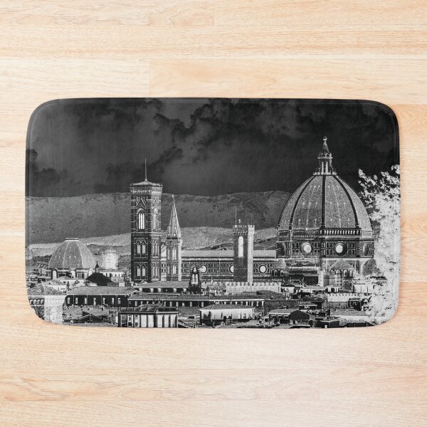 Item preview, Florence skyline, cathedral from above, black and white designed and sold by Mauswohn.