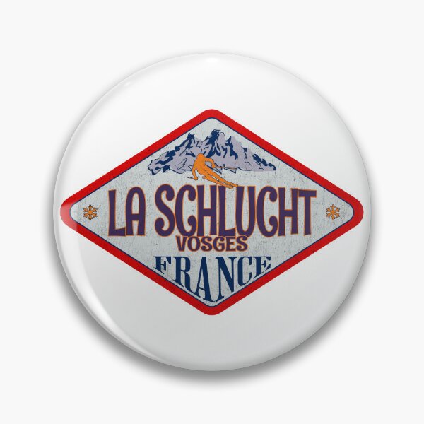 Item preview, La Schlucht, Vosges, France, Vintage skiing badge design designed and sold by Wanderful-roads.