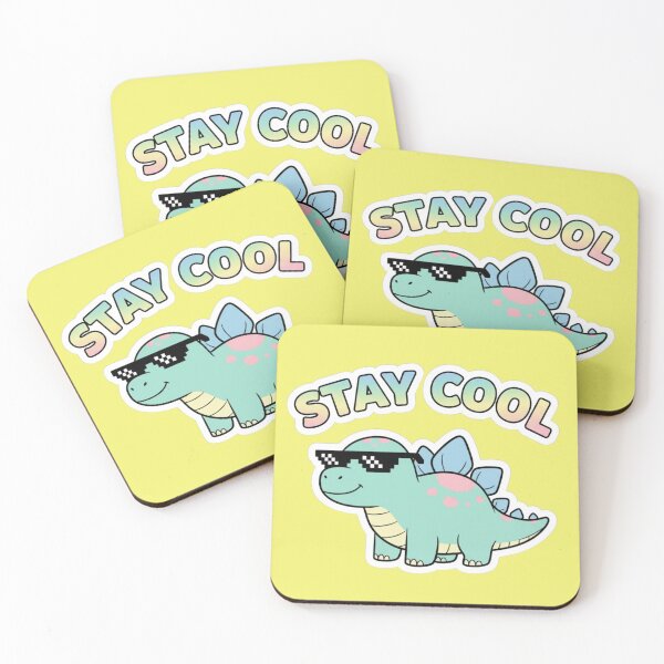 Item preview, Stay Cool Cute Stegosaurus Dinosaur Wearing Pixel Sunglasses Funny Kawaii Chibi Dino Sticker and Gift for Kids and Gamers designed and sold by bvdesignart.