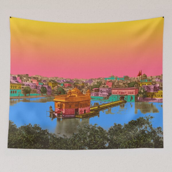 Item preview, Golden Temple Amritsar Vintage Pop Art Design designed and sold by Mauswohn.
