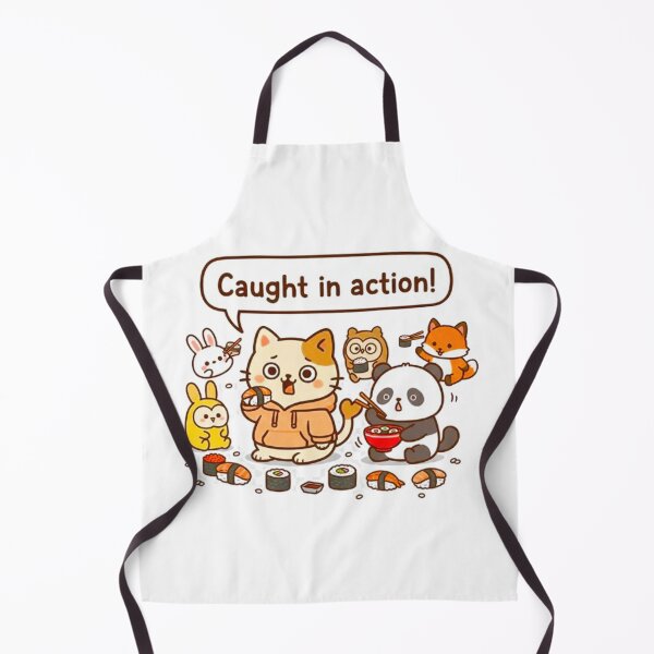 Item preview, Kawaii Cat and Friends Sushi Party - Cute Animals Eating Sushi Illustration designed and sold by MT-Hub | Art for Every Soul.