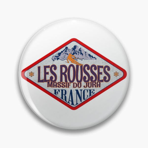 Item preview, Les Rousses, Jura, France, Vintage skiing badge design designed and sold by Wanderful-roads.