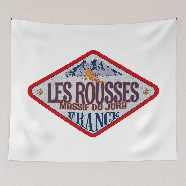 Item preview, Les Rousses, Jura, France, Vintage skiing badge design designed and sold by Wanderful-roads.