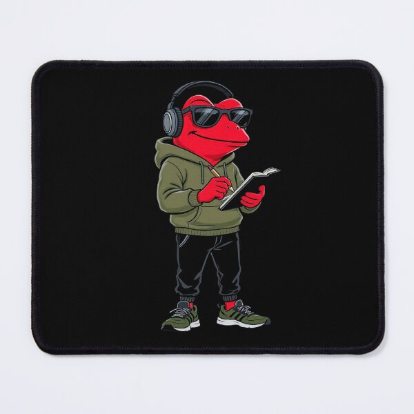 Item preview, Sketching Ideas Frog Illustration – Creative Red Frog Drawing with Notebook | Premium Flat Cartoon Art designed and sold by ColorSplash123.