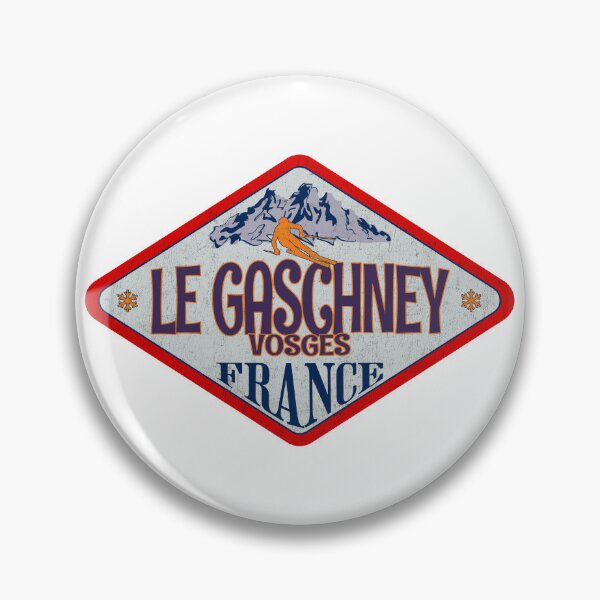 Item preview, Le Gaschney, Vosges, France, Vintage skiing badge design designed and sold by Wanderful-roads.