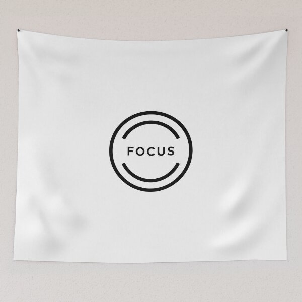 Item preview, Minimal FOCUS Vector Logo - Black & White Typography Circle designed and sold by INNER WINNER YOU.