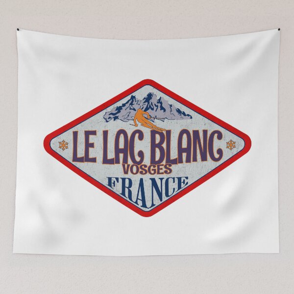 Item preview, Le Lac Blanc, Vosges, France, Vintage skiing badge design designed and sold by Wanderful-roads.