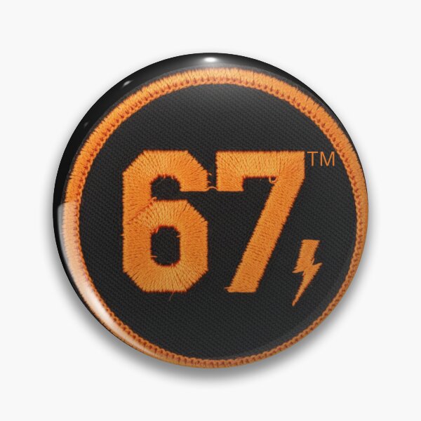 Item preview, 67 Streetwear Embroidery Patch - Safety Orange Six Seven designed and sold by SloganSavvy.