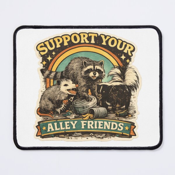 Item preview, Retro Alley Animals Sticker – Cute Urban Wildlife Illustration for T-Shirts & Stickers designed and sold by ZyxDes.