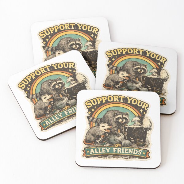 Item preview, Retro Alley Animals Sticker – Cute Urban Wildlife Illustration for T-Shirts & Stickers designed and sold by ZyxDes.