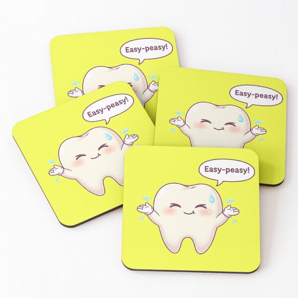 Item preview, Adorable Kawaii Chibi Tooth Character Saying Easy Peasy Fun Dental Humor Sticker and Dentist Graduation Gift designed and sold by bvdesignart.
