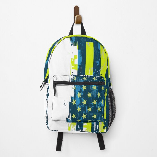 Item preview, Fluorescent Blue & Yellow Grunge American Flag designed and sold by darkzak.