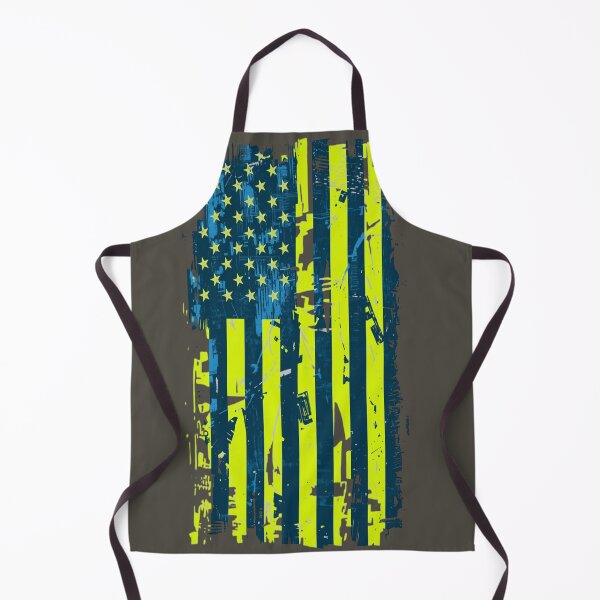 Artikelvorschau, Fluoreszierend blau & gelb Grunge amerikanische Flagge entworfen und verkauft von darkzak.