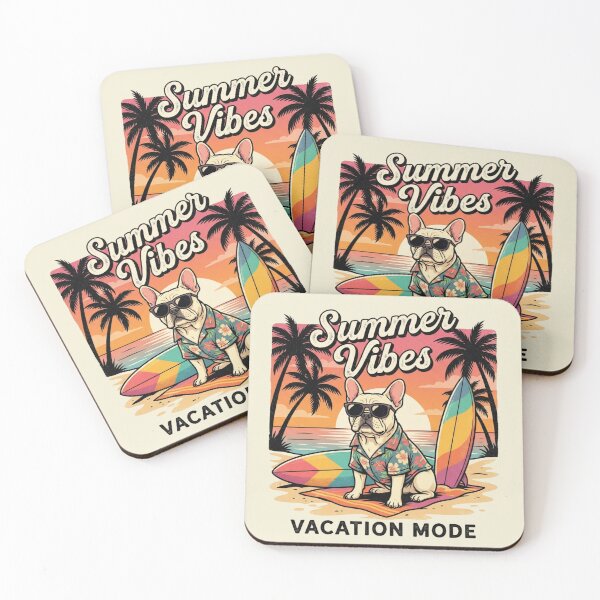 Item preview, Frenchie Summer Vibes – Beach Vacation Dog Art designed and sold by Frenchies N' Friends.