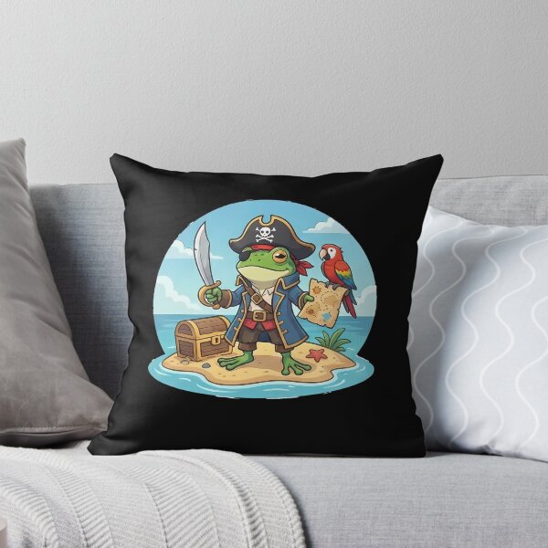 Item preview, Whimsical Frog Pirate Treasure Map Fantasy designed and sold by k3rstman1.