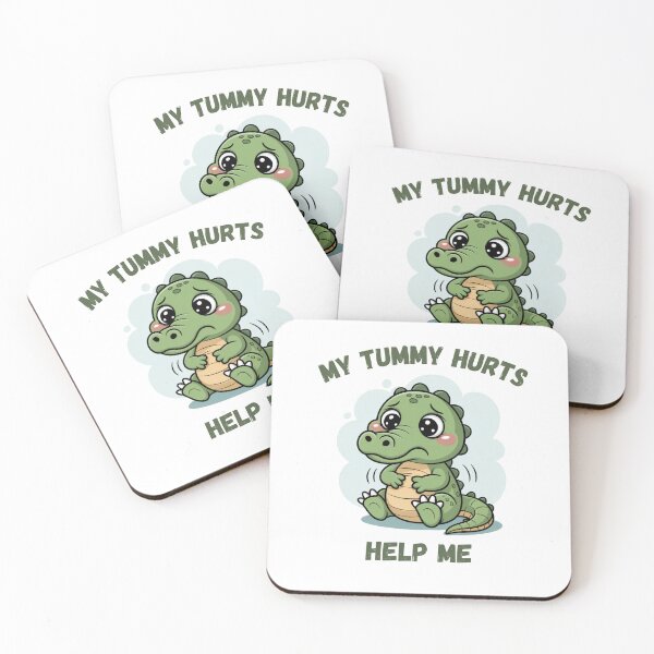 Item preview, "My tummy hurts help me" cute crocodile designed and sold by Chris-graphics-art.