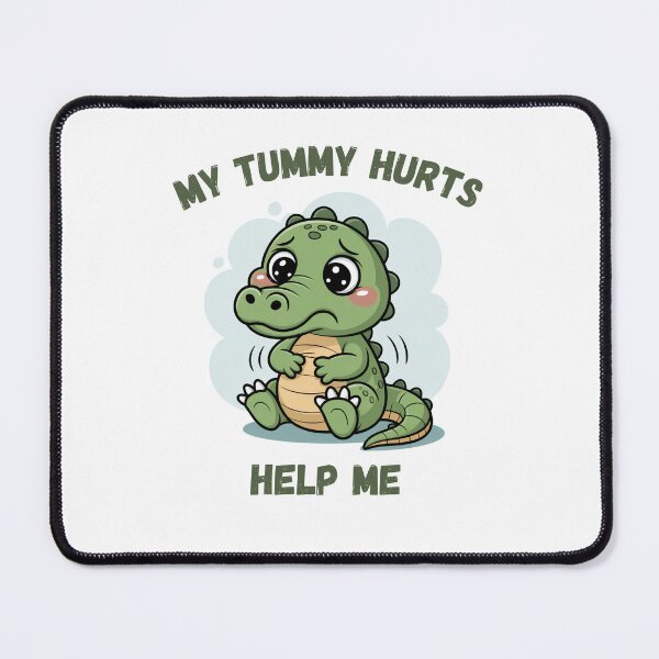 Item preview, "My tummy hurts help me" cute crocodile designed and sold by Chris-graphics-art.