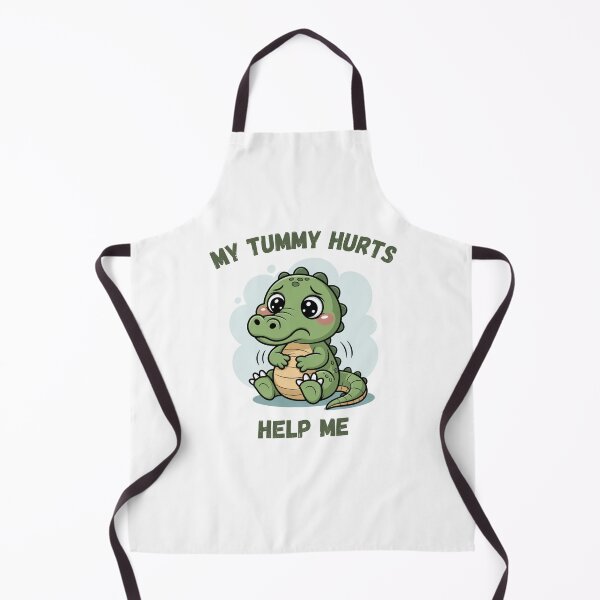 Item preview, "My tummy hurts help me" cute crocodile designed and sold by Chris-graphics-art.