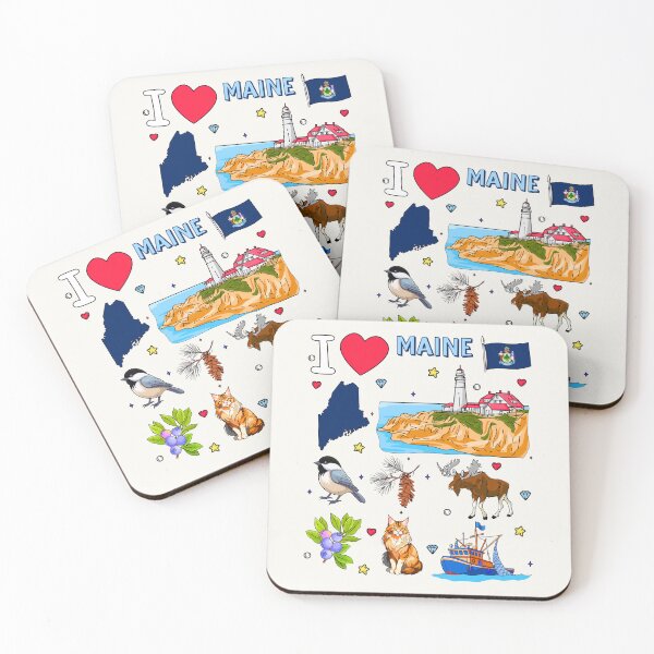 Item preview, Maine State Pride: Iconic Landmarks & Nature Collage designed and sold by mashmosh.