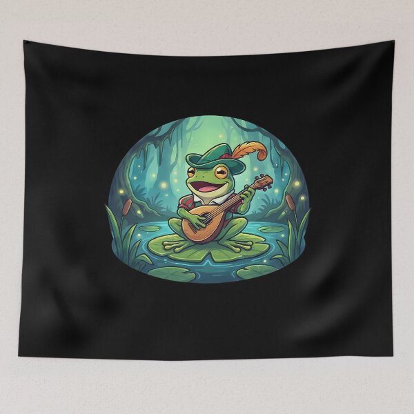 Item preview, Whimsical Fantasy Frog Bard Musician Swamp designed and sold by k3rstman1.