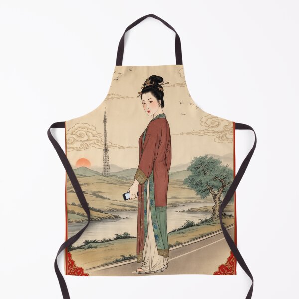 Item preview, Chinese Lady antique ink painting designed and sold by aykiradesigns.
