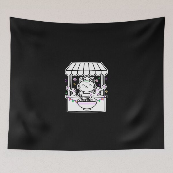 Item preview, Carnival Ramen Cat – Minimal Japanese Mardi Gras designed and sold by yaginoie.