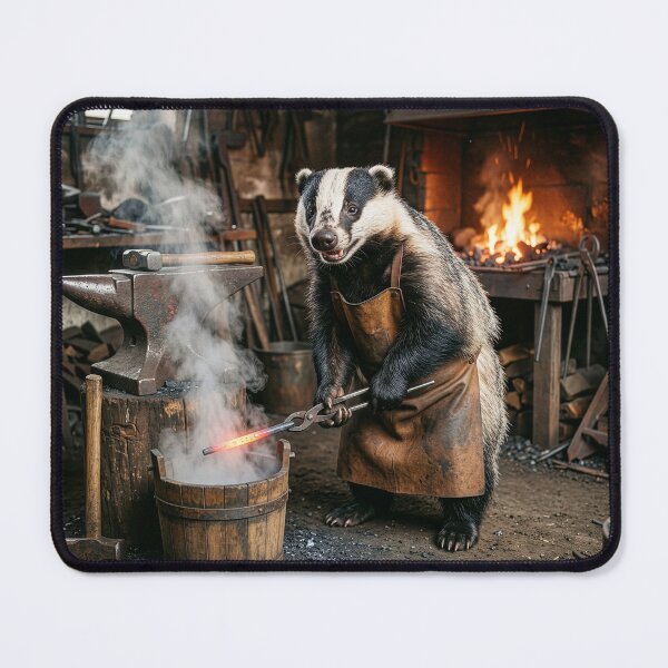 Item preview, Badger Blacksmith Quenches Hot Thingamajig designed and sold by Tridentulus.