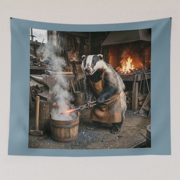 Item preview, Badger Blacksmith Quenches Hot Thingamajig designed and sold by Tridentulus.