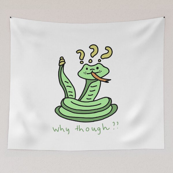 Item preview, Why Though? – Confused Cute Snake Illustration designed and sold by Baby-Care.