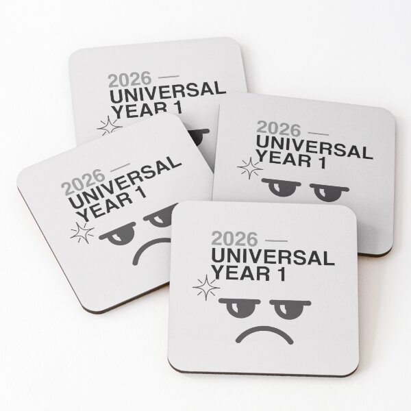 Item preview, 2026 Universal Year 1 Sarcastic Numerology Tired Face Art designed and sold by SplashTastic.