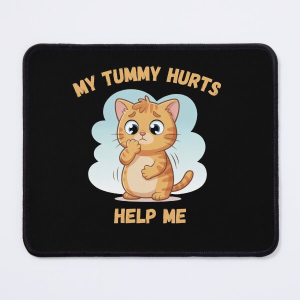 Item preview, "My tummy hurts help me" cute red cat designed and sold by Chris-graphics-art.