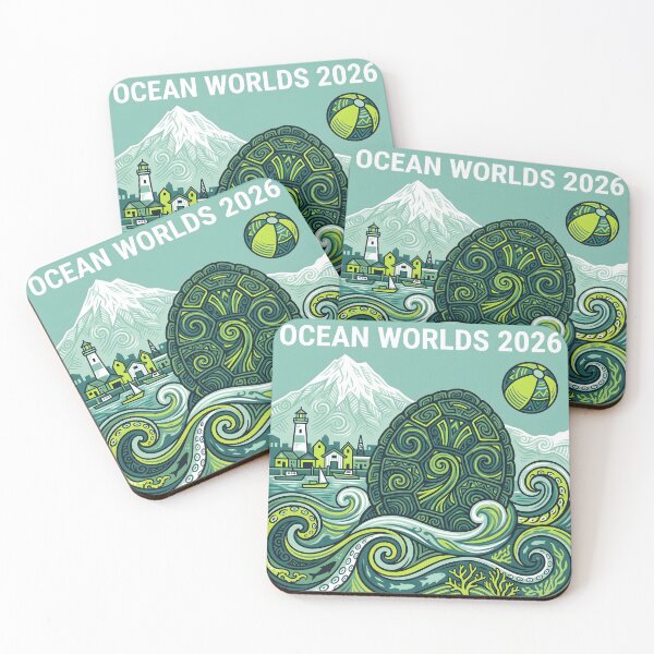 Item preview, Ocean Worlds 2026 Turtle Beach Poster Sea Life Art Print designed and sold by AbstractAuraArt.