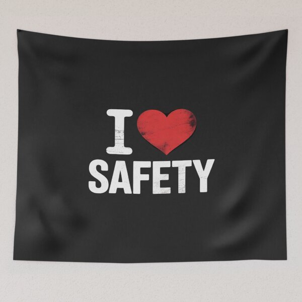 Item preview, I Love Safety Heart Firefighter Cop Police Policeman EMT designed and sold by Rackaam.