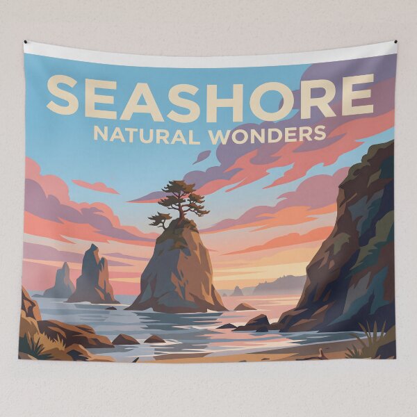 Item preview, Seashore Natural Wonders Beaver Lake Coast Sunset Poster designed and sold by AbstractAuraArt.