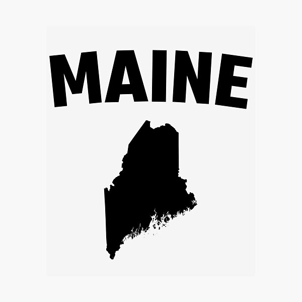 Item preview, Maine State Pride - Minimalist Silhouette Bold Text designed and sold by mashmosh.